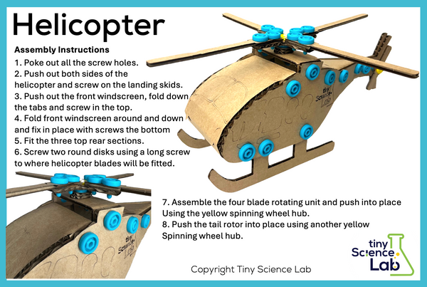 Helicopter Cardboard Construction Template Makedo and I-Create Compatible