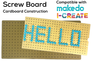 Screw Board Cardboard Construction Template Makedo and I-Create Compatible