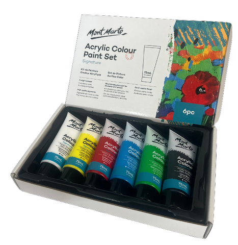 Paints Acrylic Colour Paint Set 6 Bright Colours