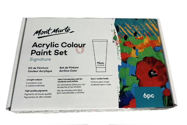 Paints Acrylic Colour Paint Set 6 Bright Colours