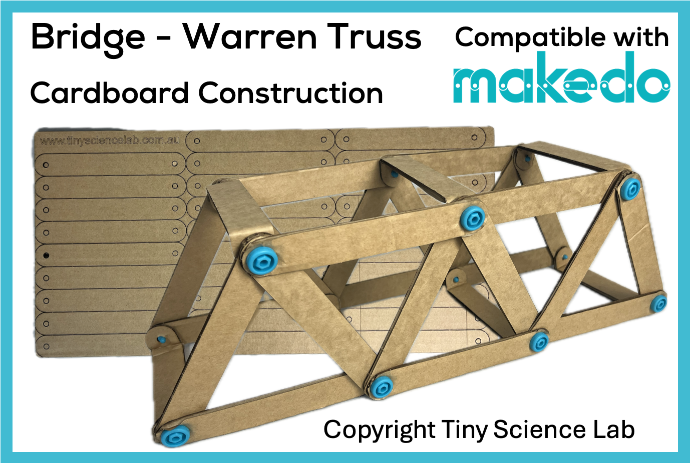 Bridge Warren Truss Cardboard Construction Model Kit | Makedo Compatible