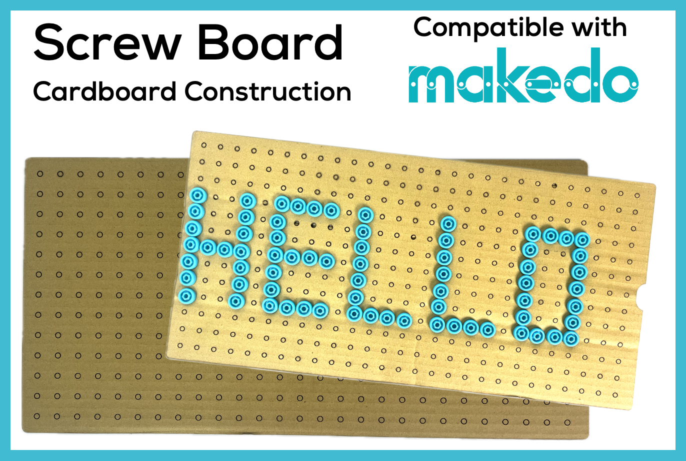 Screw Board Cardboard Construction Model Kit | Makedo Compatible