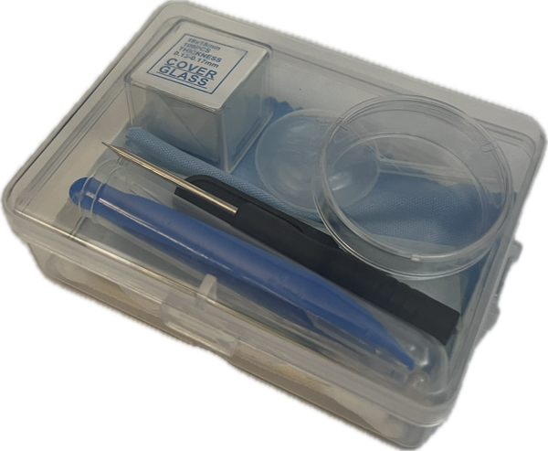 Microscope Accessory Kit with glass slides and cover slips