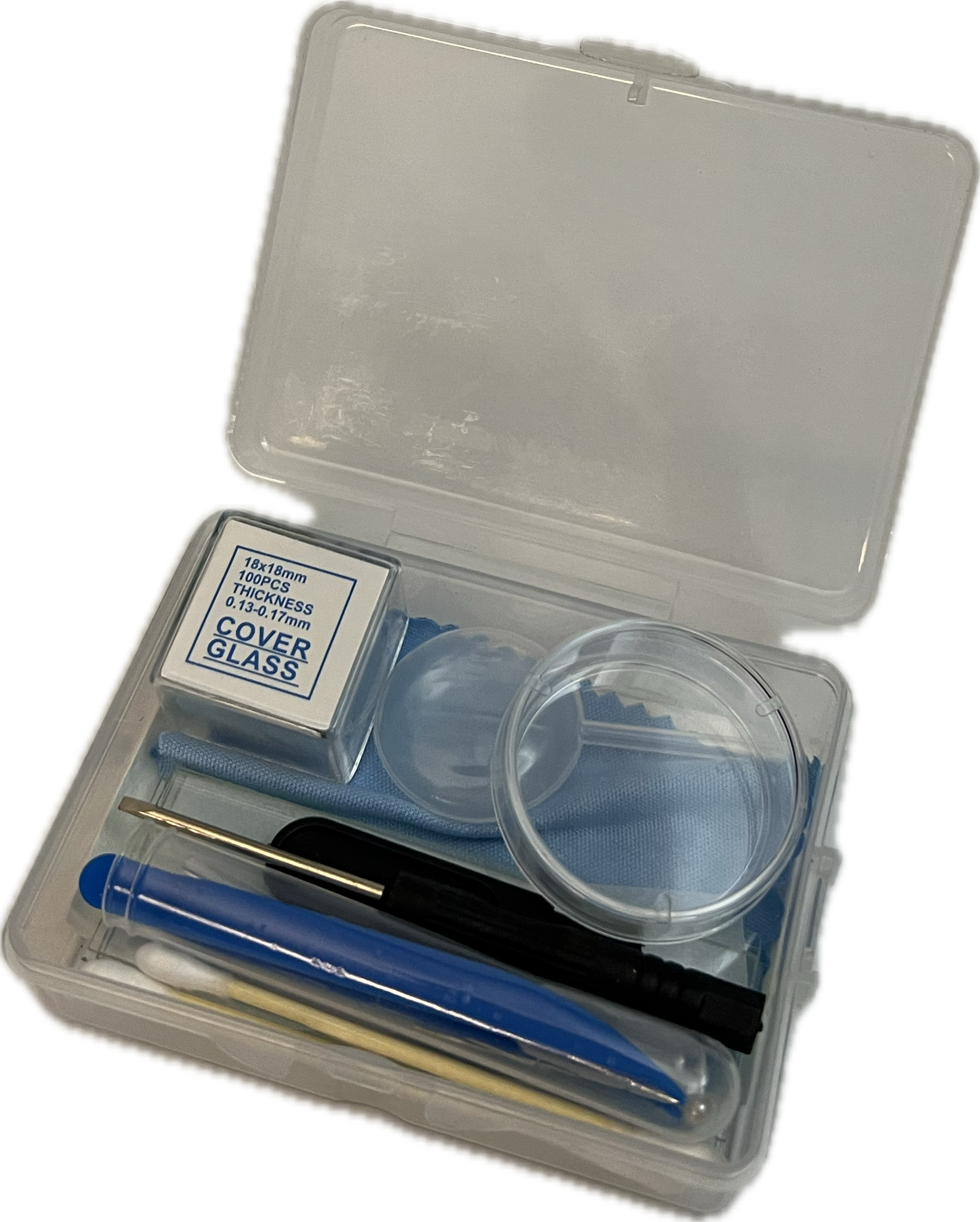 Microscope Accessory Kit with glass slides and cover slips