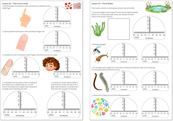 Pocket Microscope 100X Magnification with Downloadable Workbook