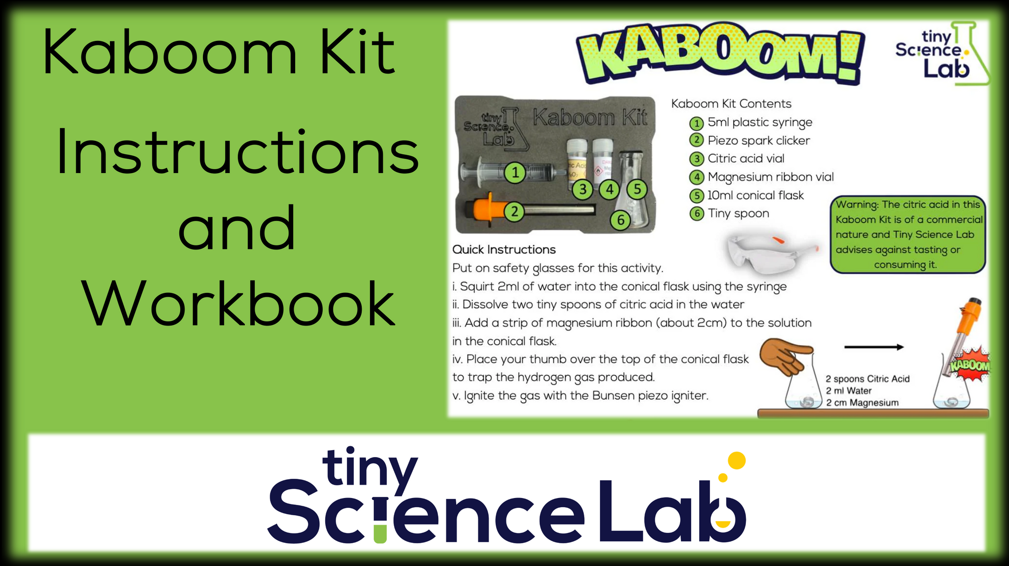 Kaboom Kit Instructions and Worksheets - PDF Digital Download Document